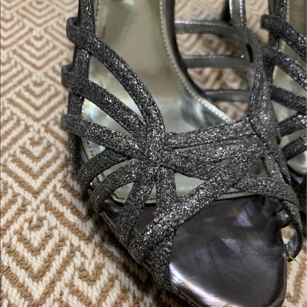 Silver glitter Nina heels